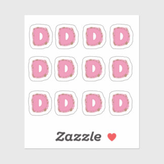 Koffie Letter D: Monogram Initiaal Stickerblad Sticker