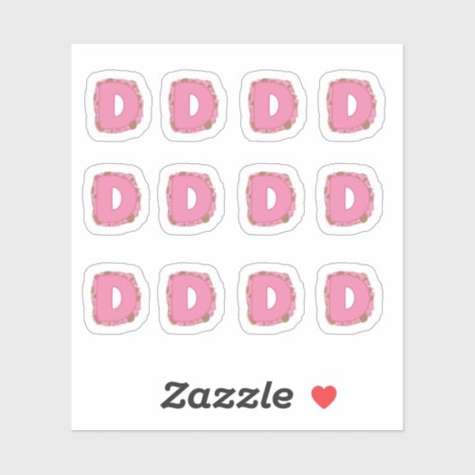 Koffie Letter D: Monogram Initiaal Stickerblad Sticker (Vel)