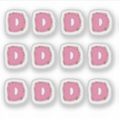 Koffie Letter D: Monogram Initiaal Stickerblad Sticker (Voorkant)