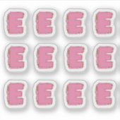 Koffie Letter E: Monogram Initiaal Stickerblad Sticker (Voorkant)