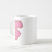 Koffie Letter F: Monogram Initiaal Koffiemok (Voorkant links)