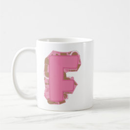 Koffie Letter F: Monogram Initiaal Koffiemok