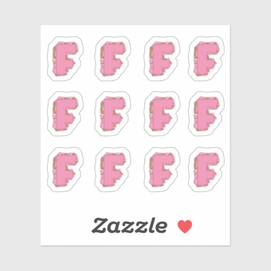 Koffie Letter F: Monogram Initiaal Stickerblad Sticker (Vel)