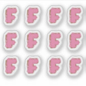 Koffie Letter F: Monogram Initiaal Stickerblad Sticker (Voorkant)