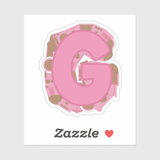 Koffie Letter G: Monogram Initiaal Sticker (Vel)
