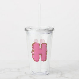 Koffie Letter H: Monogram Initiaal  Acryl Drinkbeker
