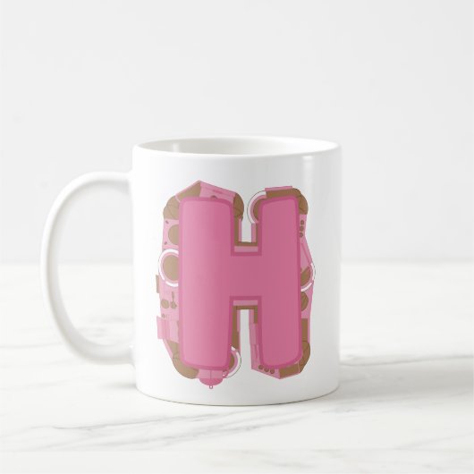 Koffie Letter H: Monogram Initiaal Koffiemok (Links)
