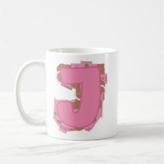 Koffie Letter J: Initiaal Monogram Koffiemok