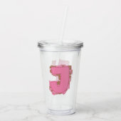 Koffie Letter J: Monogram Initiaal Acryl Drinkbeker (Achterkant)