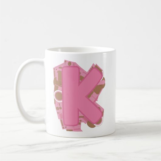Koffie Letter K: Monogram Initiaal Koffiemok (Links)