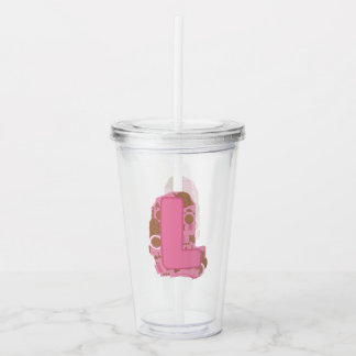 Koffie Letter L: Monogram Initiaal Acryl Drinkbeker