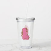 Koffie Letter L: Monogram Initiaal Acryl Drinkbeker (Achterkant)