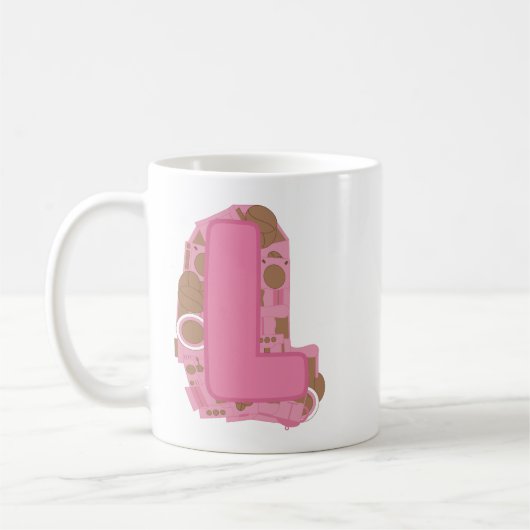 Koffie Letter L: Monogram Initiaal Koffiemok (Links)