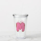 Koffie Letter M: Monogram Initiaal Acryl Drinkbeker (Achterkant)