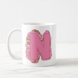Koffie Letter N: Monogram Initiaal Koffiemok