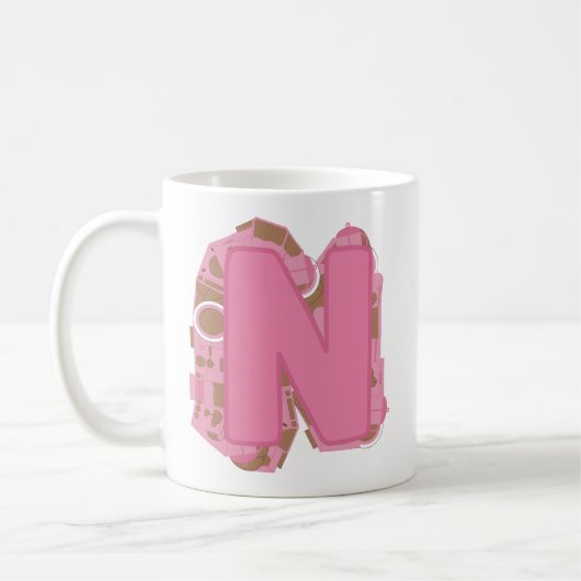 Koffie Letter N: Monogram Initiaal Koffiemok (Links)