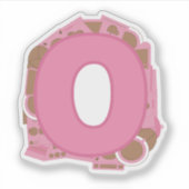 Koffie Letter O: Monogram Initiaal Sticker (Voorkant)