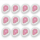 Koffie Letter P: Monogram Initiaal Stickerblad Sticker (Voorkant)