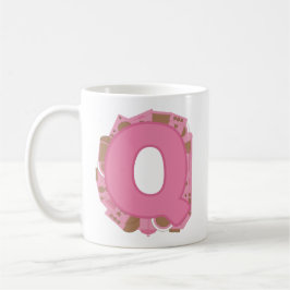 Koffie Letter Q: Monogram Initiaal Koffiemok