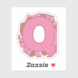 Koffie Letter Q: Monogram Initiaal Sticker