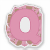 Koffie Letter Q: Monogram Initiaal Sticker (Voorkant)
