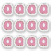 Koffie Letter Q: Monogram Initiaal Vel Sticker (Voorkant)