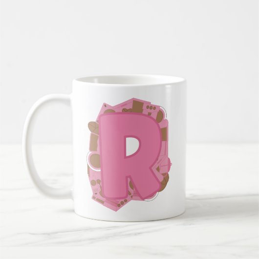 Koffie Letter R: Monogram Initiaal Koffiemok (Links)