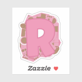 Koffie Letter R: Monogram Initiaal Sticker