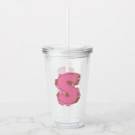 Koffie Letter S: Monogram Initiaal  Acryl Drinkbeker
