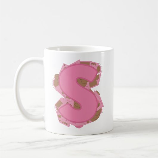 Koffie Letter S: Monogram Initiaal Koffiemok (Links)