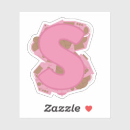 Koffie Letter S: Monogram Initiaal Sticker