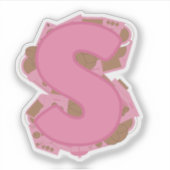 Koffie Letter S: Monogram Initiaal Sticker (Voorkant)