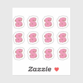 Koffie Letter S: Monogram Initiaal Stickerblad Sticker