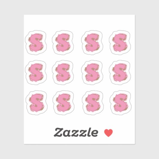 Koffie Letter S: Monogram Initiaal Stickerblad Sticker (Vel)