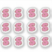 Koffie Letter S: Monogram Initiaal Stickerblad Sticker (Voorkant)