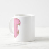 Koffie Letter T: Initiaal Monogram Koffiemok (Voorkant links)