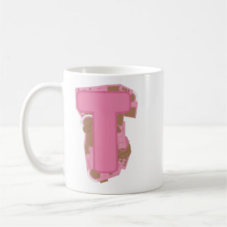 Koffie Letter T: Initiaal Monogram Koffiemok