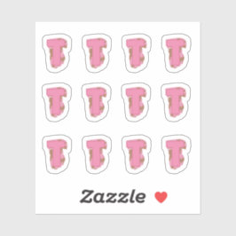 Koffie Letter T: Monogram Initiaal Stickerblad Sticker