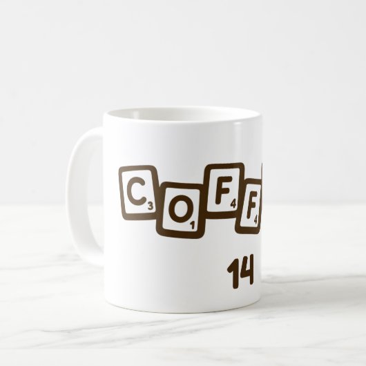 Koffie Letter Tegels Mok (Voorkant links)