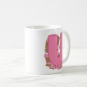 Koffie Letter U: Monogram Initiaal Koffiemok (Voorkant rechts)