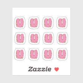 Koffie Letter U: Monogram Initiaal Stickerblad Sticker