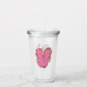 Koffie Letter V: Monogram Initiaal Acryl Drinkbeker (Achterkant)