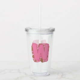 Koffie Letter W: Monogram Initiaal  Acryl Drinkbeker