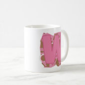 Koffie Letter W: Monogram Initiaal Koffiemok (Voorkant rechts)