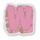 Koffie Letter W: Monogram Initiaal Sticker (Voorkant)
