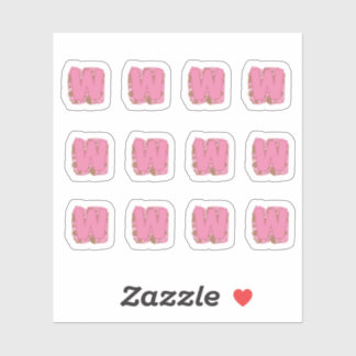 Koffie Letter W: Monogram Initiaal Stickerblad Sticker