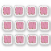 Koffie Letter W: Monogram Initiaal Stickerblad Sticker (Voorkant)