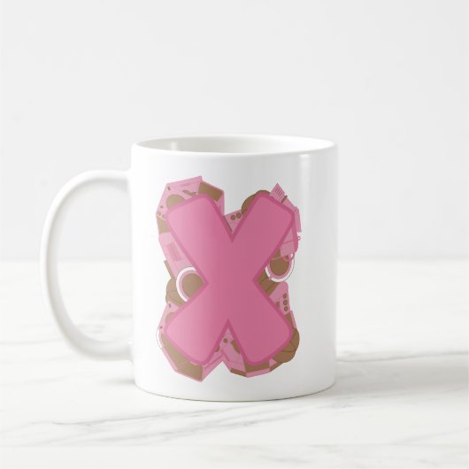 Koffie Letter X: Monogram Initiaal Koffiemok (Links)