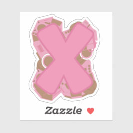 Koffie Letter X: Monogram Initiaal Sticker