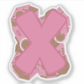 Koffie Letter X: Monogram Initiaal  Sticker (Voorkant)